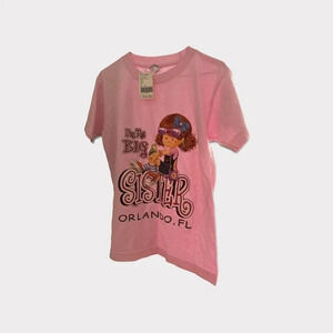 ALSTYLE T SHIRT SIZE YOUTH MEDIUM PINK WITH SAYINGS IM THE BIG SISTER
